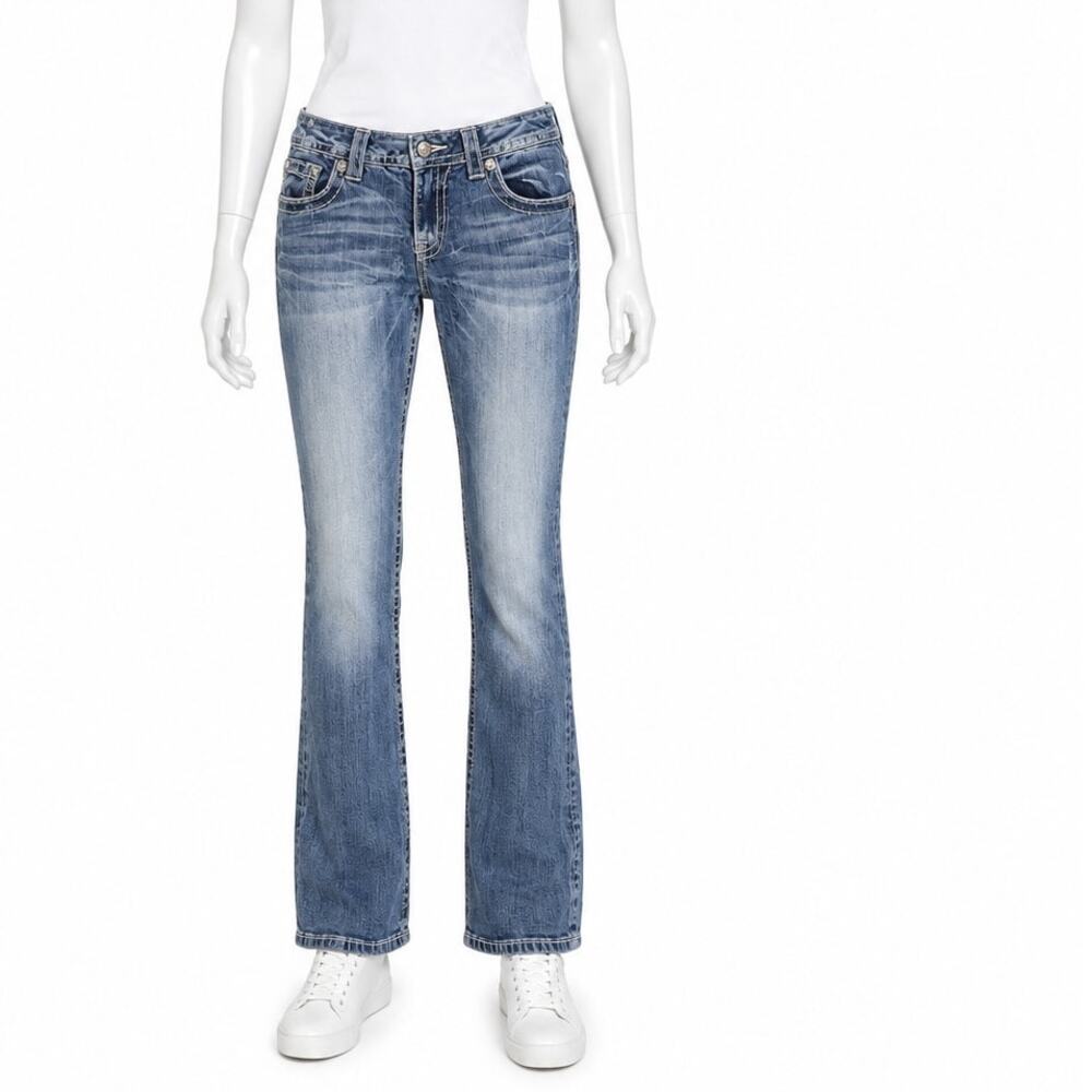 Miss Me Easy Boot Jeans Womens 29 30/29 Angel Wing Embellished Y2K Bootcut Denim